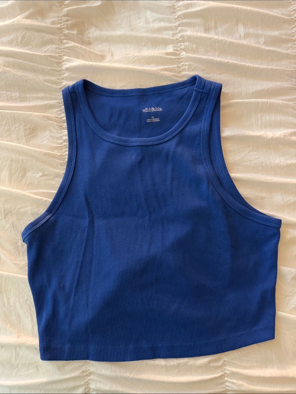 wild fable Royal Blue Ribbed Crop Tank